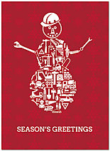 Construction Snowman Holiday Card D7182U-A